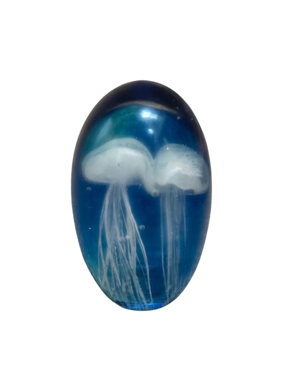 NEW Tozai Blue Jellyfish Glass Paperweight